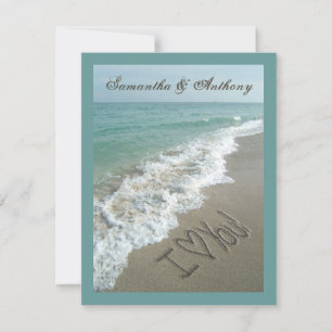 Invitación de matrimonio de destino de la playa de