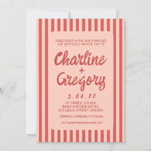 Invitación de matrimonio de escritura a mano rosa
