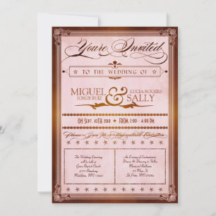 Invitación de matrimonio de estilo Poster de país 