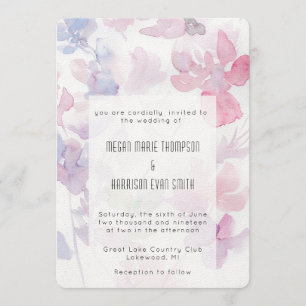Invitación de matrimonio de flores de color de agu