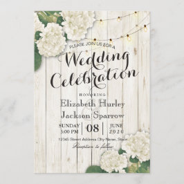 Invitación de matrimonio de hilo floral de madera