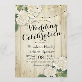 Invitación de matrimonio de hilo floral de madera 