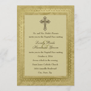 Invitación de matrimonio de la cruz católica venec
