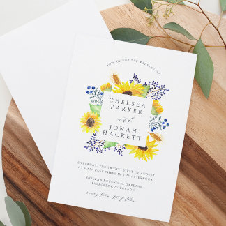 Invitación de matrimonio de marco de campos de flo