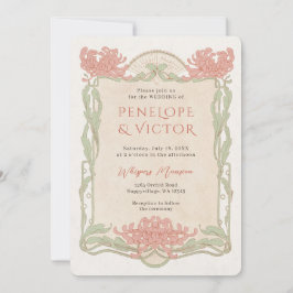 Invitación de matrimonio de marco de crisantemo vi