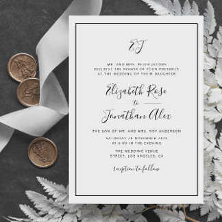 invitación de matrimonio de marco de tipografía si