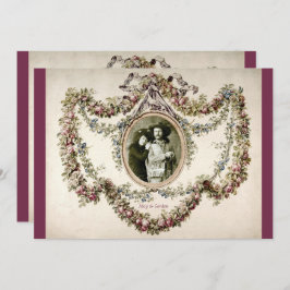 Invitación de matrimonio de marco floral victorian