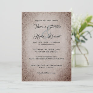 Invitación de matrimonio de Moda de época Delicada