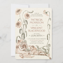 Invitación de matrimonio de pareja de amor vintage