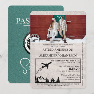 Invitación de matrimonio de pasaporte de Suecia tu