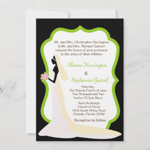 Invitación de matrimonio de perfil de novia negra
