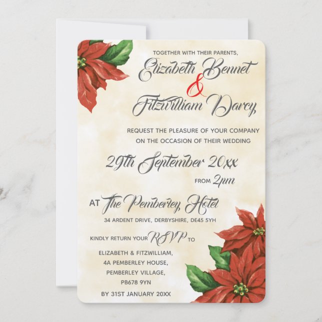 Invitación de matrimonio de puntiaguda (Anverso)