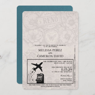 Invitación de matrimonio de Reno verde azulado