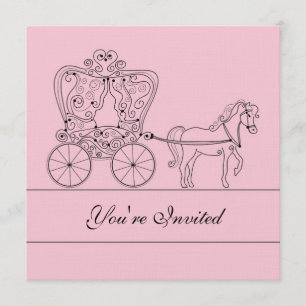 Invitación de matrimonio de transporte rosa ligero