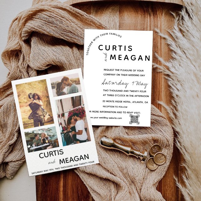 Invitación de matrimonio editable con Collage de f (Subido por el creador)