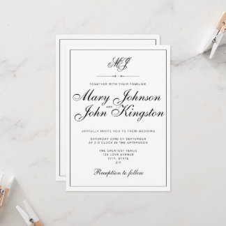 Invitación de matrimonio elegante con código QR