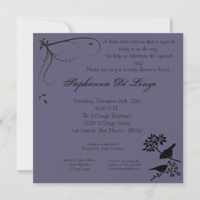 Invitación de matrimonio elegante de flor floral 5 (Anverso)