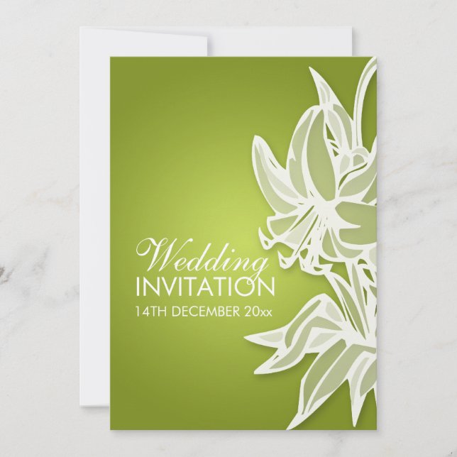 Invitación de matrimonio elegante para lirios de 5 (Anverso)