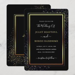 Invitación de matrimonio enmarcado para Purpurina 