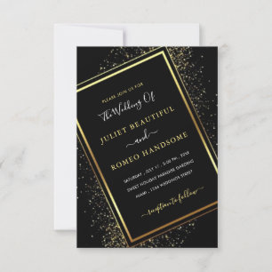 Invitación de matrimonio enmarcado para Purpurina 