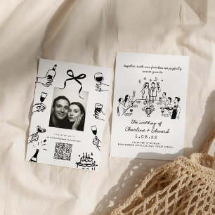 Invitación de matrimonio esgrimido por mano capric