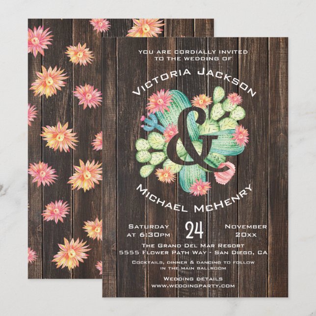 Invitación de matrimonio exitoso de color acuático (Anverso / Reverso)