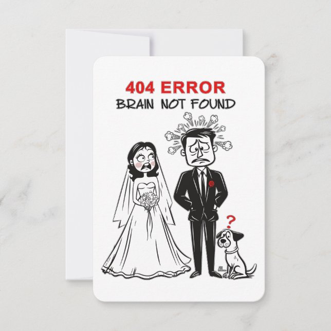 Invitación de matrimonio feliz divertida (Anverso)