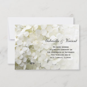 Invitación de matrimonio floral de Hydrangea blanc