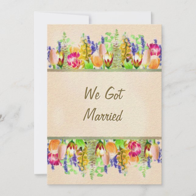 Invitación de matrimonio floral de primavera rusa (Anverso)