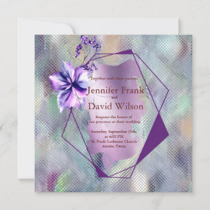Invitación de matrimonio floral de vidrio irlandés