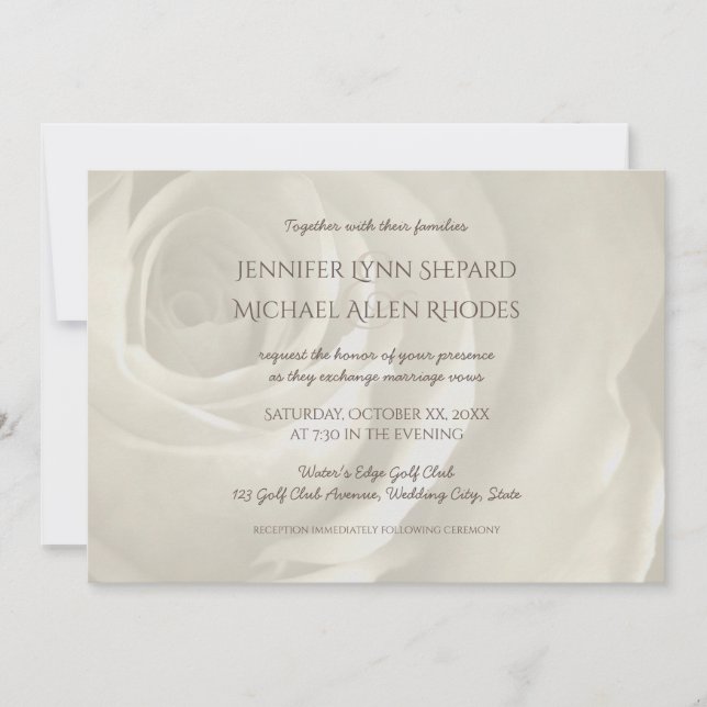 invitación de matrimonio floral simple y elegante (Anverso)
