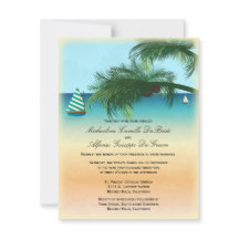 Invitación de matrimonio formal de Retro Beach Sce