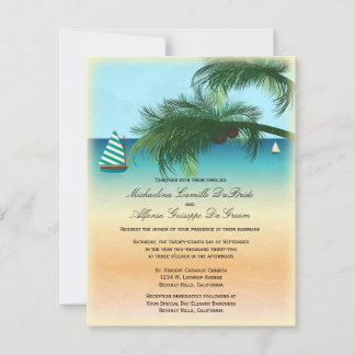 Invitación de matrimonio formal de Retro Beach Sce