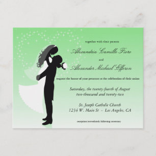 Invitación de matrimonio formal de silueta de colo