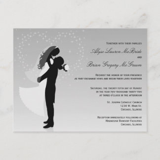 Invitación de matrimonio formal Ombre de plata