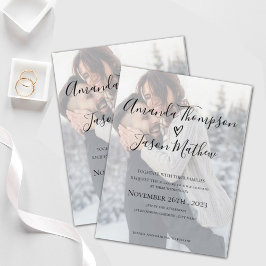 Invitación de matrimonio fotográfico con efecto Ve