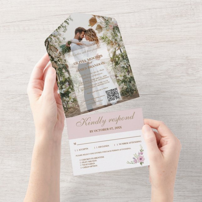 Invitación de matrimonio fotográfico todo en uno c (desgarro)