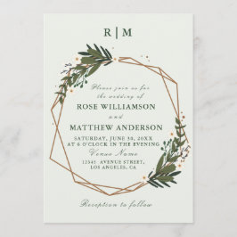 invitación de matrimonio geométrica de floral wrea
