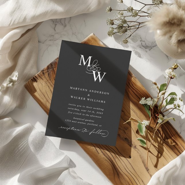 Invitación de matrimonio lujosa para la tipografía (Subido por el creador)