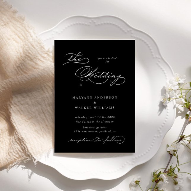 Invitación de matrimonio lujosa para la tipografía (Subido por el creador)