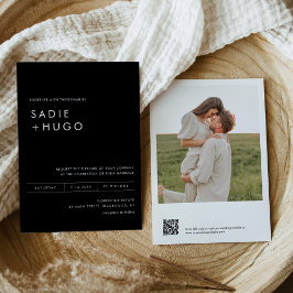Invitación de matrimonio mínimo SADIE con código d