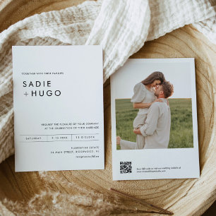 Invitación de matrimonio mínimo SADIE con código d