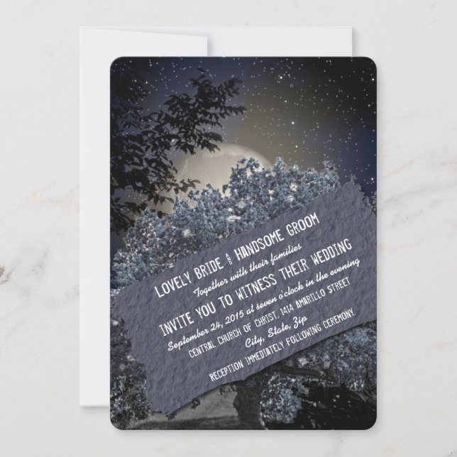 Invitación de matrimonio para las luces azules de  (Anverso)