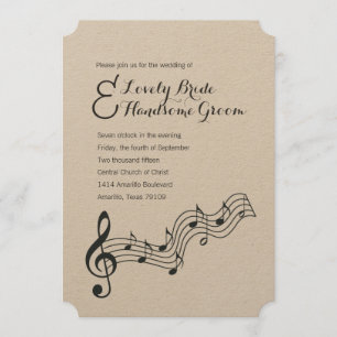 Invitación de matrimonio para los amantes de la mú