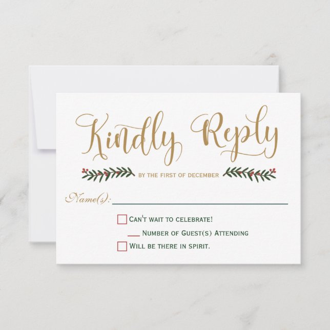 Invitación de matrimonio para Navidades de vacacio (Anverso)