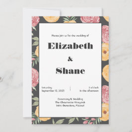 Invitación de matrimonio para Rosas audaces y bril