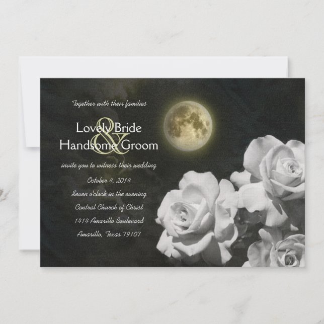 Invitación de matrimonio para Rosas fantasma blanc (Anverso)