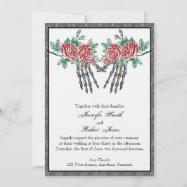 Invitación de matrimonio para Rosas y manos de esq