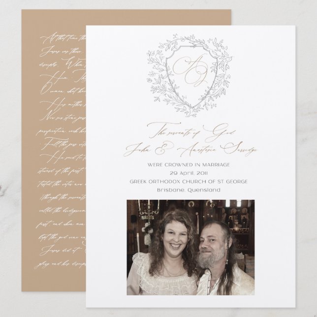 Invitación de matrimonio personalizado Anastasia y (Anverso / Reverso)