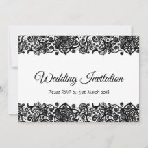 Invitación de matrimonio personalizado de encaje d